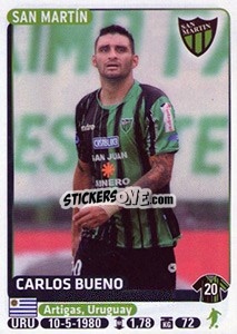 Sticker Carlos Bueno - Fùtbol Argentino 2015 n. 376 - Panini