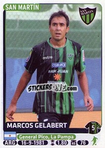 Figurina Marcos Gelabert - Fùtbol Argentino 2015 - Panini