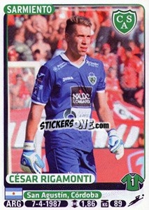 Sticker Cesar Rigamonti - Fùtbol Argentino 2015 - Panini