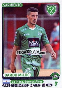Sticker Dardo Miloc - Fùtbol Argentino 2015 - Panini