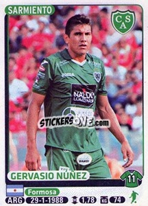 Sticker Gervasio Nuñez - Fùtbol Argentino 2015 n. 391 - Panini