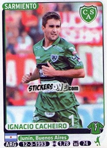 Sticker Ignacio Cacheiro - Fùtbol Argentino 2015 n. 394 - Panini