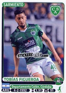 Figurina Tobias Figueroa - Fùtbol Argentino 2015 - Panini