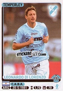 Cromo Leonardo Di Lorenzo - Fùtbol Argentino 2015 n. 405 - Panini