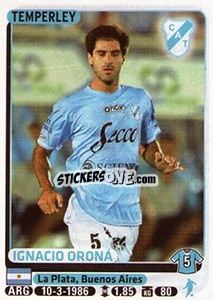 Sticker Ignacio Orona - Fùtbol Argentino 2015 - Panini