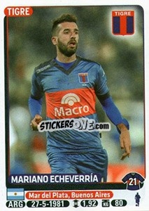 Figurina Mariano Echeverria - Fùtbol Argentino 2015 - Panini