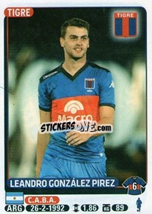 Sticker Leandro Gonzalez Pirez - Fùtbol Argentino 2015 - Panini