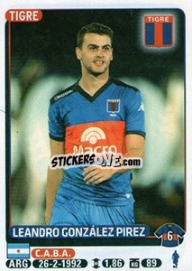 Sticker Leandro Gonzalez Pirez - Fùtbol Argentino 2015 n. 418 - Panini