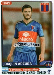 Sticker Joaquin Arzura - Fùtbol Argentino 2015 - Panini