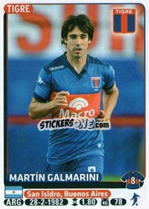 Figurina Martin Galmarini - Fùtbol Argentino 2015 - Panini