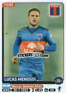 Sticker Lucas Menossi - Fùtbol Argentino 2015 - Panini
