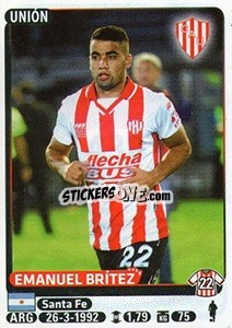 Sticker Emanuel Britez - Fùtbol Argentino 2015 n. 430 - Panini