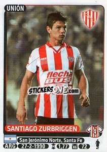 Cromo Santiago Zurbriggen - Fùtbol Argentino 2015 - Panini