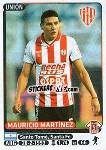 Cromo Mauricio Martinez - Fùtbol Argentino 2015 - Panini