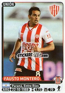 Sticker Fausto Montero - Fùtbol Argentino 2015 - Panini