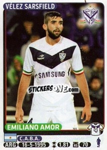 Cromo Emiliano Amor - Fùtbol Argentino 2015 - Panini