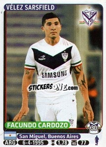 Cromo Facundo Cardozo - Fùtbol Argentino 2015 - Panini