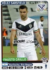 Sticker Fausto Grillo - Fùtbol Argentino 2015 - Panini