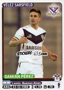 Sticker Damian Perez - Fùtbol Argentino 2015 n. 448 - Panini