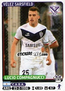 Sticker Lucio Compagnucci - Fùtbol Argentino 2015 - Panini