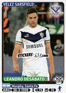 Sticker Leandro Desabato - Fùtbol Argentino 2015 n. 453 - Panini