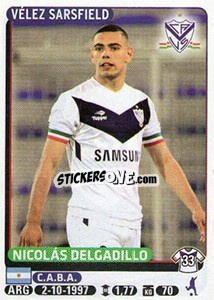 Cromo Nicolas Delgadillo - Fùtbol Argentino 2015 - Panini