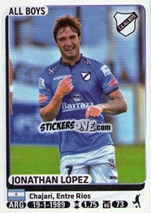 Figurina Jonathan Lopez - Fùtbol Argentino 2015 n. 491 - Panini