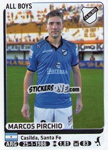 Sticker Marcos Pirchio - Fùtbol Argentino 2015 - Panini