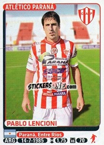 Sticker Pablo Lencioni - Fùtbol Argentino 2015 - Panini