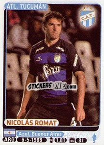 Figurina Nicolas Romat - Fùtbol Argentino 2015 - Panini