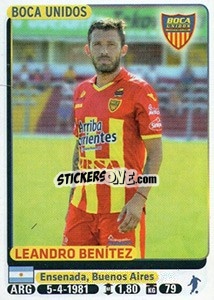 Sticker Leandro Benitez - Fùtbol Argentino 2015 - Panini