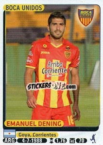 Sticker Emanuel Dening - Fùtbol Argentino 2015 n. 516 - Panini