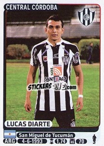 Sticker Lucas Diarte - Fùtbol Argentino 2015 - Panini
