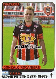 Sticker Gonzalo Rocaniere - Fùtbol Argentino 2015 n. 529 - Panini
