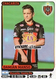 Sticker Damian Manso - Fùtbol Argentino 2015 - Panini