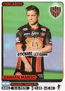 Sticker Damian Manso - Fùtbol Argentino 2015 n. 531 - Panini