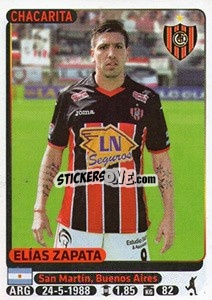 Sticker Elias Zapata - Fùtbol Argentino 2015 n. 532 - Panini