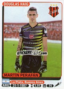 Sticker Martin Perafan - Fùtbol Argentino 2015 - Panini