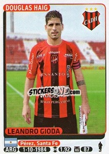 Cromo Leandro Gioda - Fùtbol Argentino 2015 - Panini