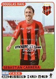Sticker Sebastian Carrera - Fùtbol Argentino 2015 - Panini