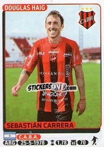 Cromo Sebastian Carrera - Fùtbol Argentino 2015 n. 538 - Panini