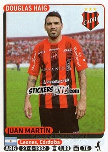 Sticker Juan Martin - Fùtbol Argentino 2015 n. 540 - Panini