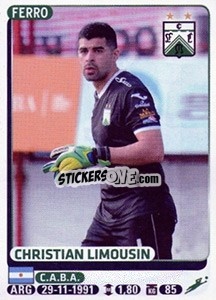 Sticker Christian Limousin - Fùtbol Argentino 2015 - Panini