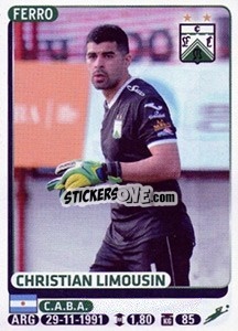 Sticker Christian Limousin - Fùtbol Argentino 2015 n. 543 - Panini