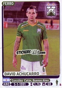 Sticker David Achucarro - Fùtbol Argentino 2015 - Panini