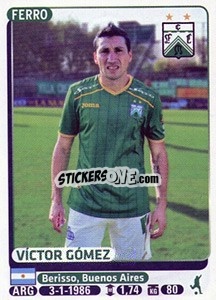 Sticker Victor Gomez - Fùtbol Argentino 2015 - Panini