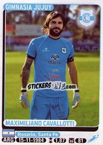 Cromo Maximiliano Cavalloti - Fùtbol Argentino 2015 - Panini
