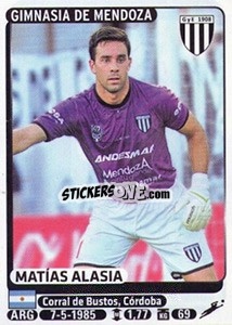 Sticker Matias Alasia - Fùtbol Argentino 2015 - Panini