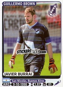 Sticker Javier Burrai - Fùtbol Argentino 2015 n. 575 - Panini