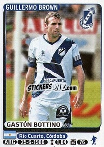 Figurina Gaston Bottino - Fùtbol Argentino 2015 - Panini